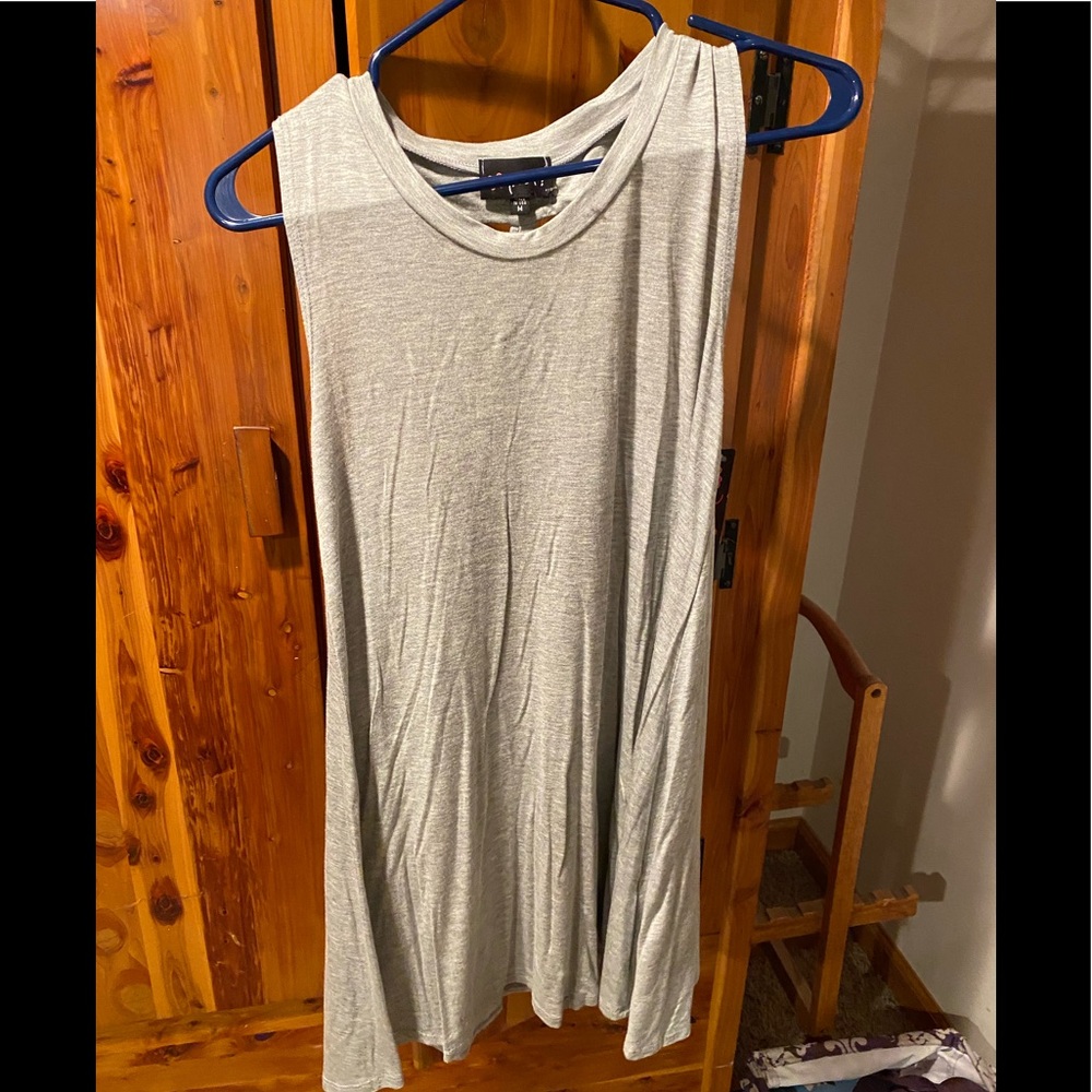 Grey Sleeveless Dress open back detail Size Medium